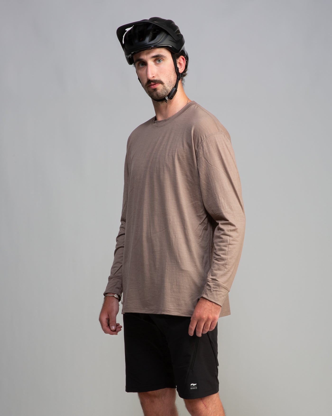 Super Fine 100% Merino Wool Long Sleeve Riding Tee - Fungi